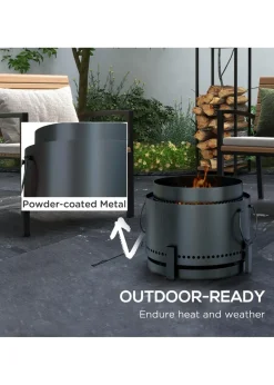 Outsunny Smokeless Wood Burning Firepit Metal Fire Pit