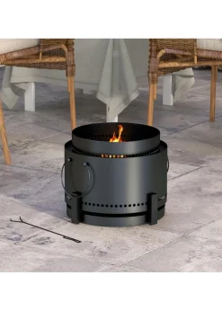 Outsunny Smokeless Wood Burning Firepit Metal Fire Pit