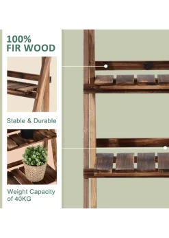 Outsunny Wooden Folding Flower Pot Stand 3 Tier