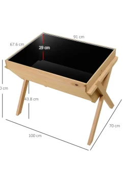 Outsunny Wooden Planter Raised Bed Stand Vegetable Flower Bed 100 x 70 x 80cm