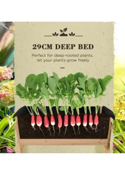 Outsunny Wooden Planter Raised Bed Stand Vegetable Flower Bed 100 x 70 x 80cm