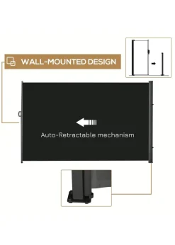 Outsunny 3x2M Retractable Side Awning Screen Fence Patio Privacy Divider