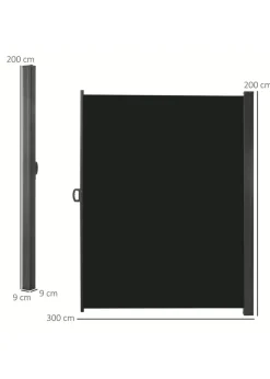 Outsunny 3x2M Retractable Side Awning Screen Fence Patio Privacy Divider