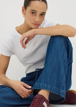 Papaya Petite Blue Dark Wash Wide Leg Comfort Fit Jeans