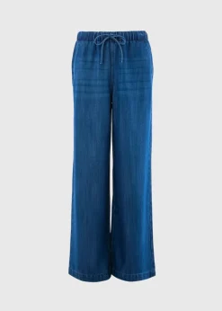 Papaya Petite Blue Dark Wash Wide Leg Comfort Fit Jeans