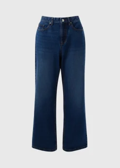 Papaya Petite Blue Mid Wash Relaxed Straight Jeans