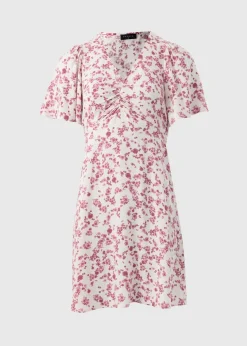 Papaya Petite Pink Ditsy Floral Mini Dress