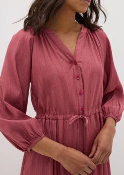 Papaya Petite Pink Raglan Shirt Midi Dress