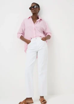 Papaya Petite White Straight Fit Jeans