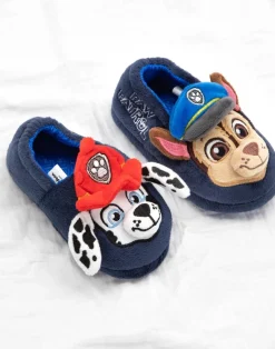 Paw Patrol Boys Blue 3D Characters Slip On Loafer Slippers (6 - 12 Younger)