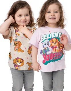Paw Patrol Girls Multicoloured Believe In Yourself 2 Pack T-Shirts (2 - 7 Years)