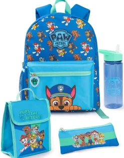 Paw Patrol Multi Character Kids Blue 4 Piece Backpack Set