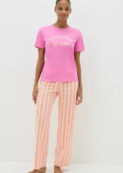 Peach Stripe Pyjama Bottoms