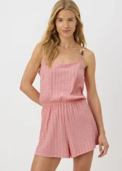 Peach Textured Playsuit
