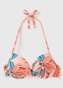 Peach Tropical Underwired Bikini Top