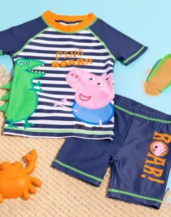 Peppa Pig Boys Blue 2 Piece Swim Set (12 Months-6 Years)