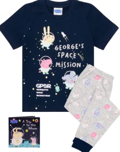 Peppa Pig Boys Blue George's Space Mission Print Pyjama Set (18 Months - 5 Years)