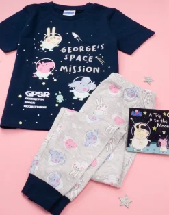 Peppa Pig Boys Blue George's Space Mission Print Pyjama Set (18 Months - 5 Years)