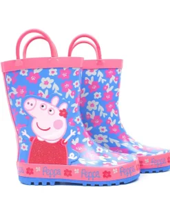 Peppa Pig Girls Blue Peppa Pig Wellington Boots with Handles (4 - 10 Younger)