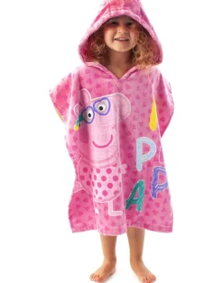 Peppa Pig Girls Pink Poncho Towel and Swimming Costume Set (12 Months-7 Years)