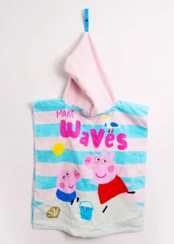 Peppa Pig Multi Colour Waves Poncho Towel