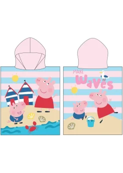 Peppa Pig Multi Colour Waves Poncho Towel