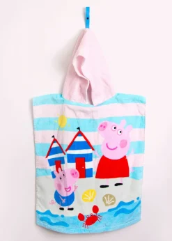 Peppa Pig Multi Colour Waves Poncho Towel