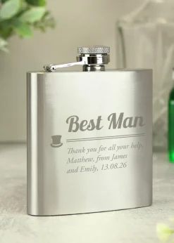 Personalised Best Man Hip Flask