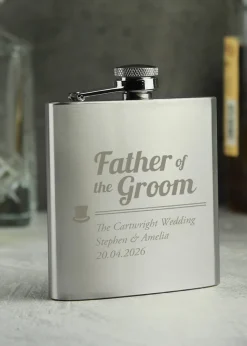 Personalised Father of the Groom Hip Flask