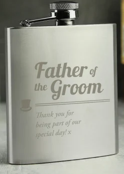 Personalised Father of the Groom Hip Flask
