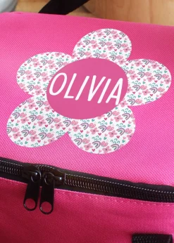 Personalised Memento Company Pink Flower Lunch Bag