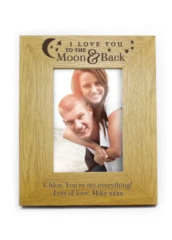 Personalised Memento Company Oak Finish Photo Frame (6x4)