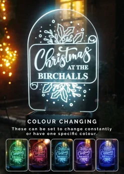 Personalised Memento Company Black Family Christmas Outdoor Solar Light
