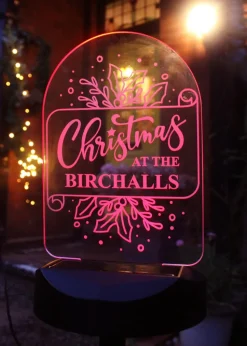 Personalised Memento Company Black Family Christmas Outdoor Solar Light