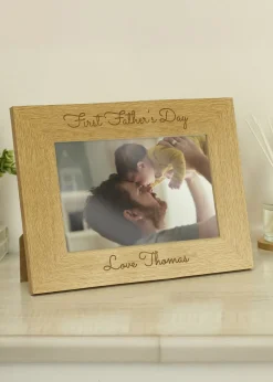 Personalised Memento Company Brown 6x4 Wooden Photo Frame