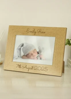 Personalised Memento Company Brown 6x4 Wooden Photo Frame