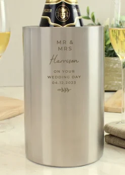Personalised Memento Company Silver Free Text Wine Cooler