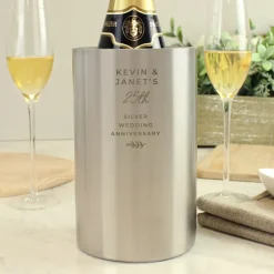 Personalised Memento Company Silver Free Text Wine Cooler