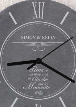 Personalised Memento Company Slate Moments Slate Clock