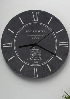 Personalised Memento Company Slate Moments Slate Clock