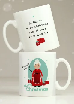 Personalised Memento Company White Mrs Claus Christmas Mug