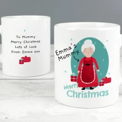 Personalised Memento Company White Mrs Claus Christmas Mug