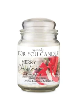 Personalised Memento Company Cream Merry Christmas Large Scented Jar Candle