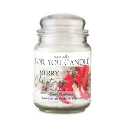Personalised Memento Company Cream Merry Christmas Large Scented Jar Candle
