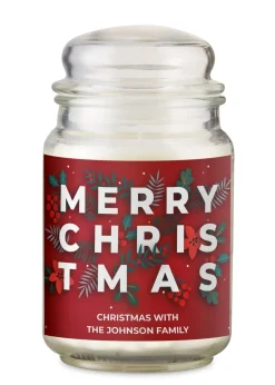 Personalised Memento Company Cream Christmas Large Scented Jar Candle