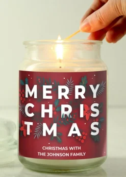 Personalised Memento Company Cream Christmas Large Scented Jar Candle