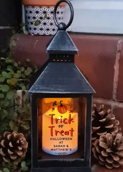Personalised Memento Company Black Trick or Treat Lantern