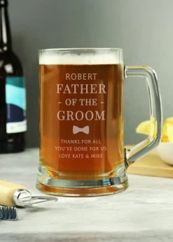 Personalised Memento Company Father of the Groom Pint Stern Tankard