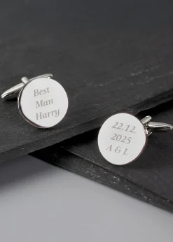 Personalised Memento Company Round Cufflinks