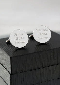 Personalised Memento Company Round Cufflinks